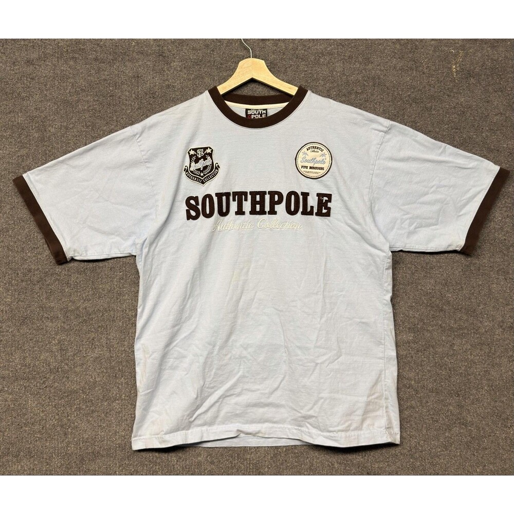 Vintage Southpole T Shirt Mens XL Authentic Collection Logo Y2K Hip Hop Street